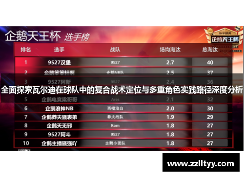 全面探索瓦尔迪在球队中的复合战术定位与多重角色实践路径深度分析